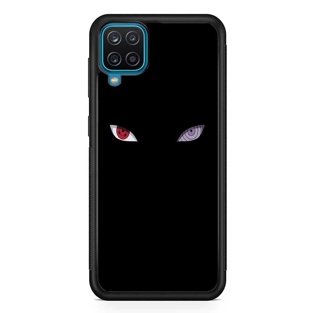 Naruto - Sharingan Rinnegan Samsung Galaxy A12 Case-Phone Case-Rubber Black (2D Case)-Altracase