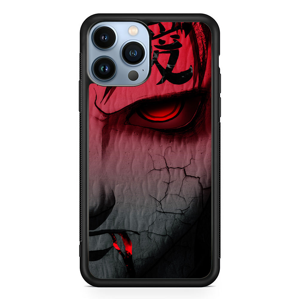 Naruto Gaara Face iPhone 15 Pro Max Case-Phone Case-Rubber Black (2D Case)-Altracase