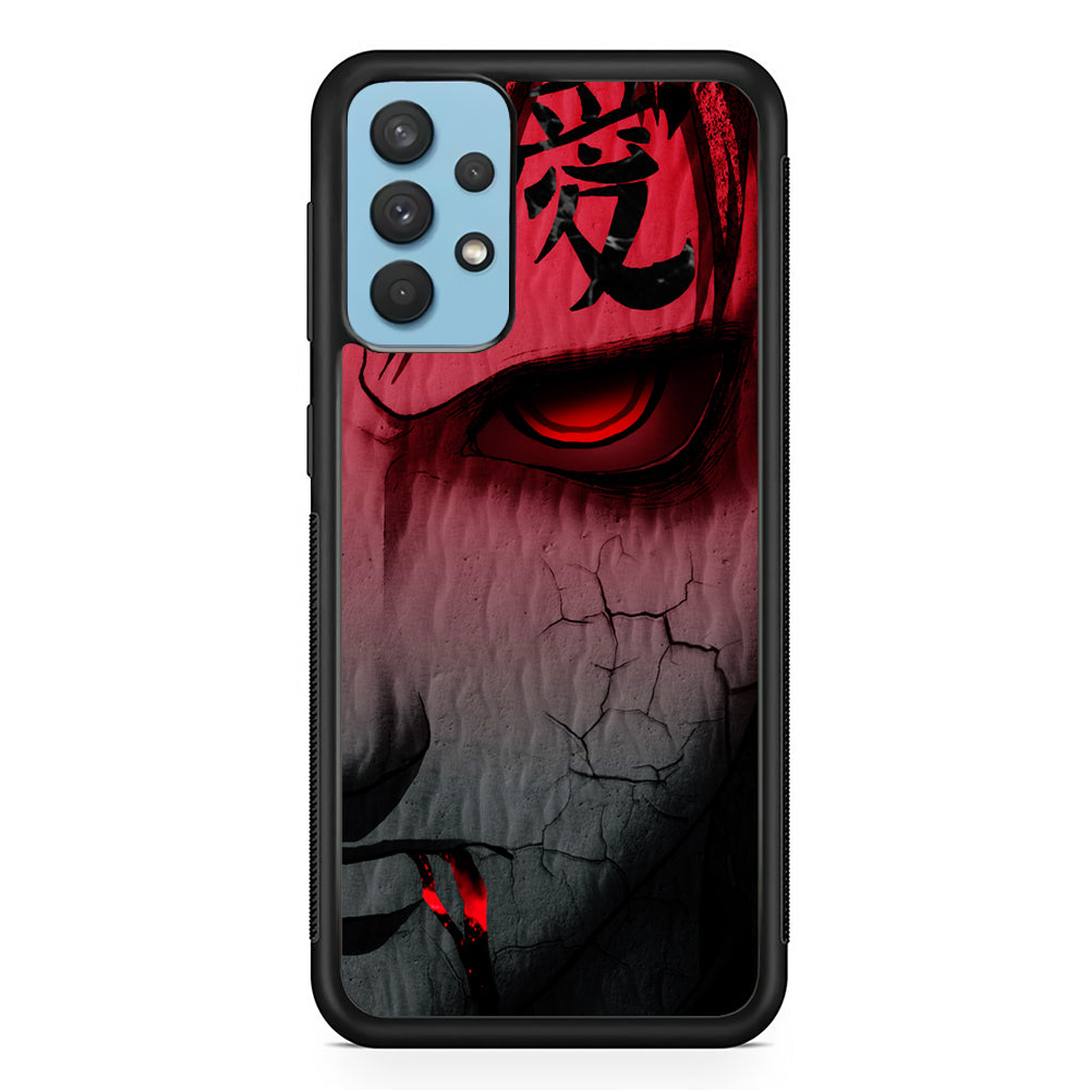 Naruto Gaara Face Samsung Galaxy A32 Case-Phone Case-Rubber Black (2D Case)-Altracase