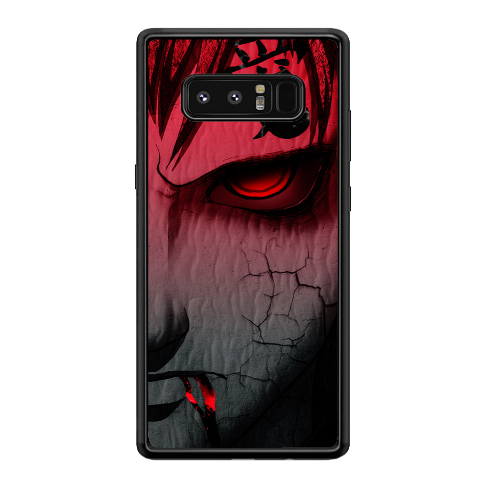 Naruto Gaara Face Samsung Galaxy Note 8 Case-Phone Case-Rubber Black (2D Case)-Altracase
