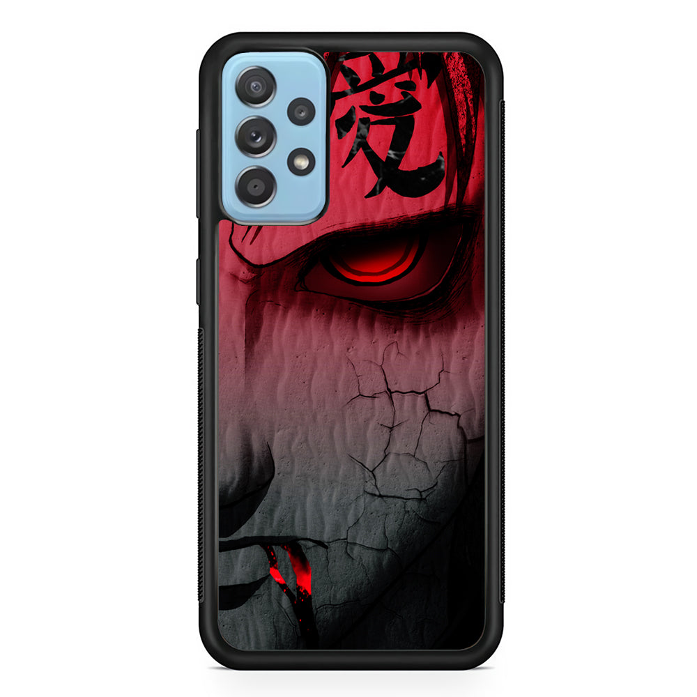 Naruto Gaara Face Samsung Galaxy A72 Case-Phone Case-Rubber Black (2D Case)-Altracase