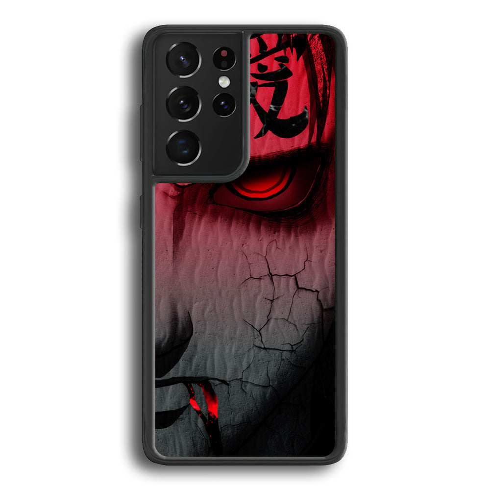 Naruto Gaara Face Samsung Galaxy S21 Ultra Case-Phone Case-Rubber Black (2D Case)-Altracase