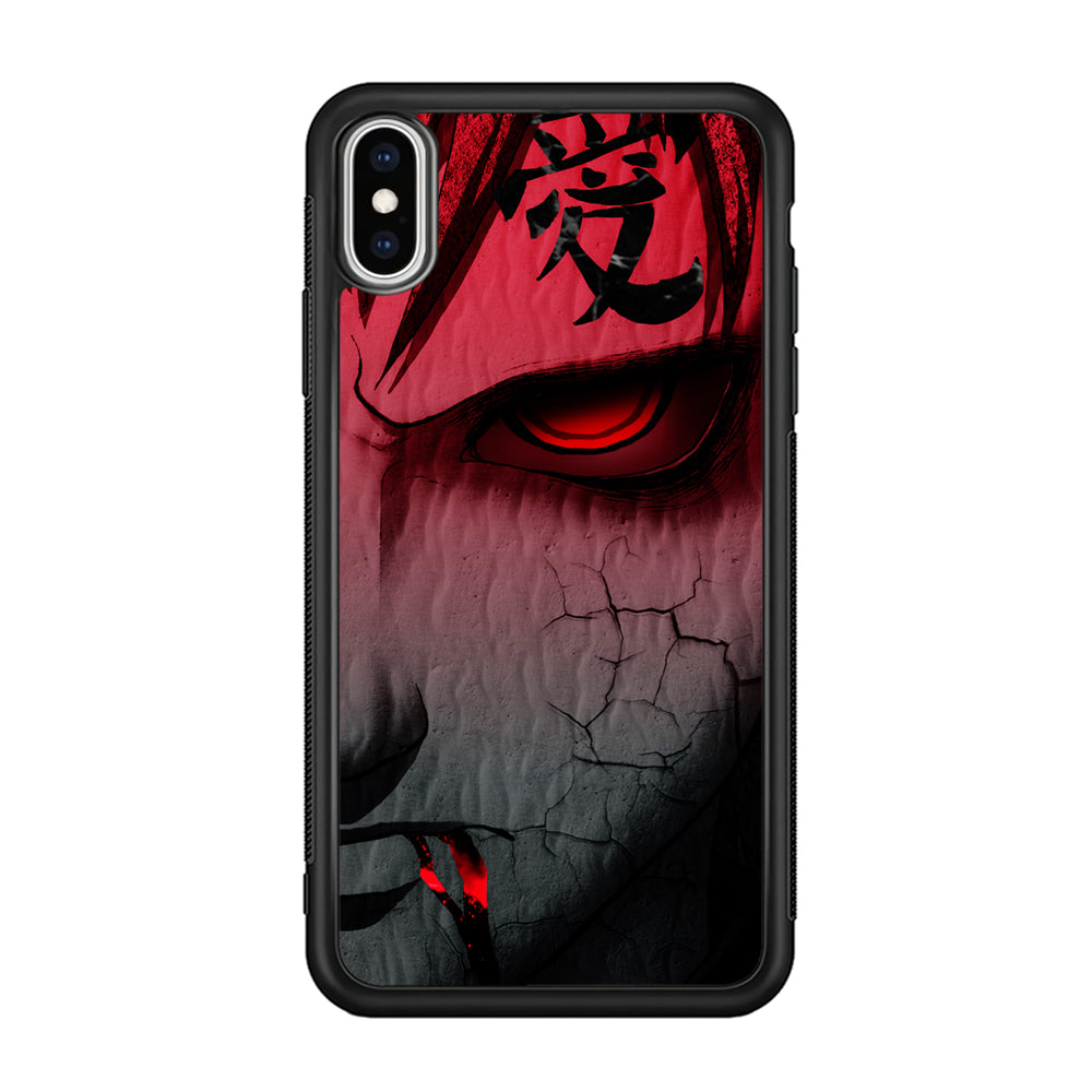 Naruto Gaara Face iPhone Xs Case-Phone Case-Rubber Black (2D Case)-Altracase