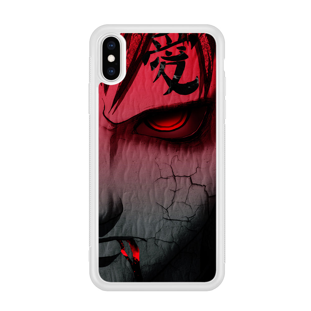 Naruto Gaara Face iPhone Xs Case-Phone Case-Rubber White (2D Case)-Altracase