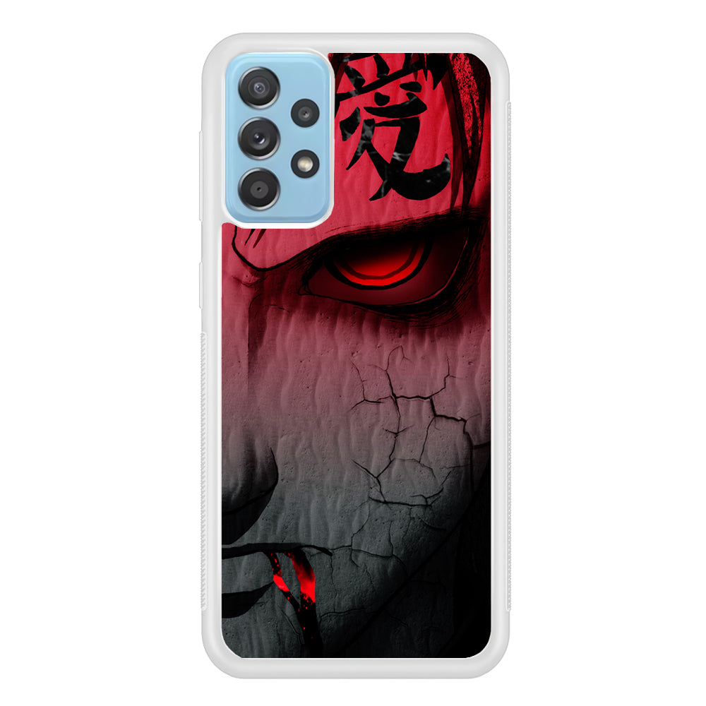 Naruto Gaara Face Samsung Galaxy A72 Case-Phone Case-Rubber White (2D Case)-Altracase