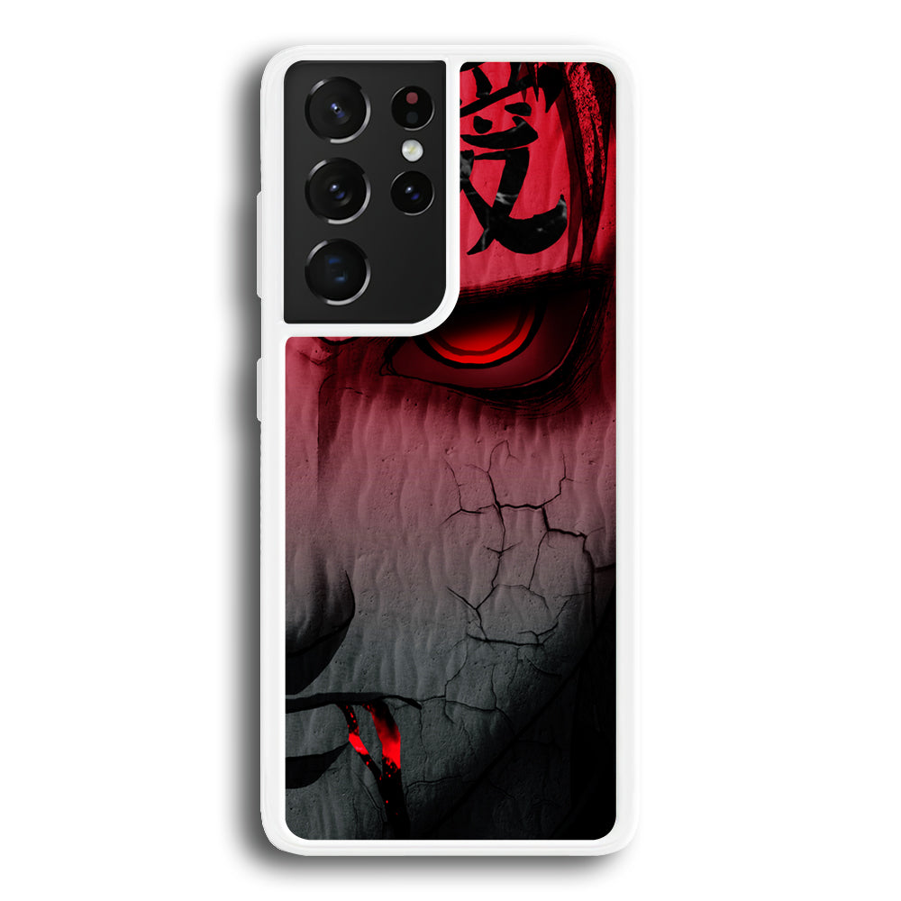 Naruto Gaara Face Samsung Galaxy S21 Ultra Case-Phone Case-Rubber White (2D Case)-Altracase