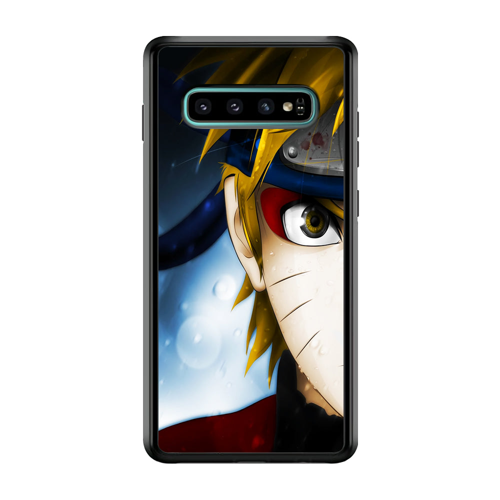Naruto Half Face Samsung Galaxy S10 Case-Phone Case-Rubber Black (2D Case)-Altracase