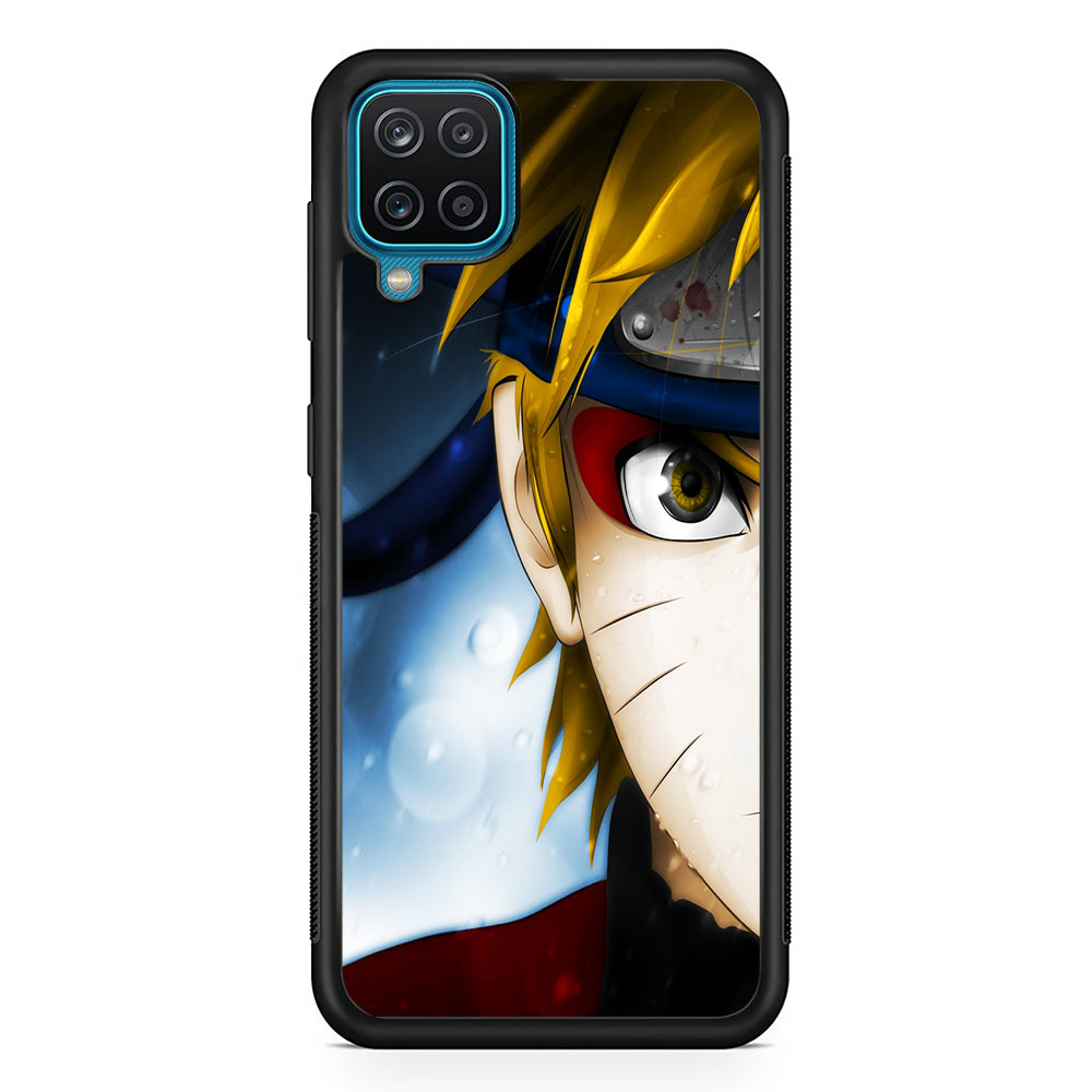 Naruto Half Face Samsung Galaxy A12 Case-Phone Case-Rubber Black (2D Case)-Altracase