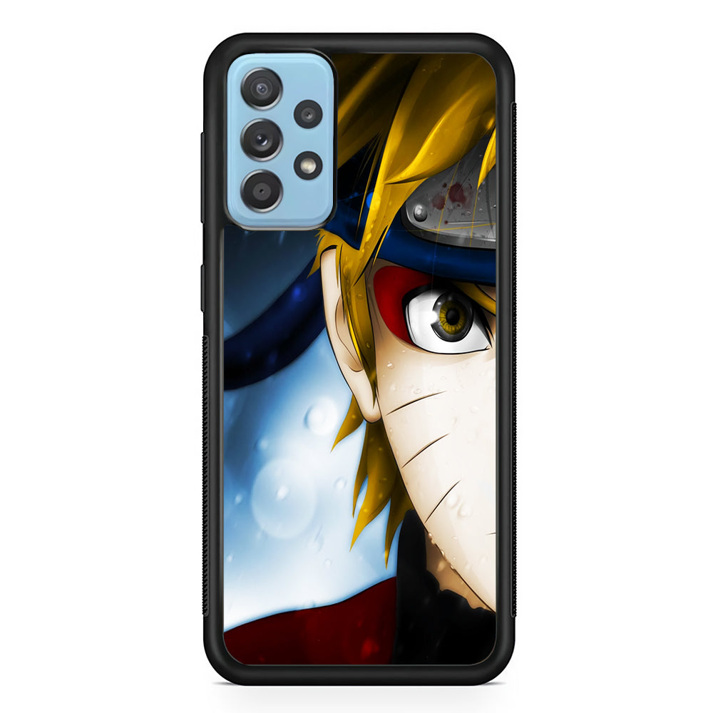 Naruto Half Face Samsung Galaxy A72 Case-Phone Case-Rubber Black (2D Case)-Altracase