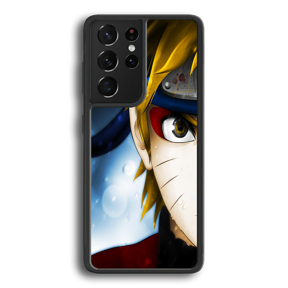 Naruto Half Face Samsung Galaxy S21 Ultra Case-Phone Case-Rubber Black (2D Case)-Altracase