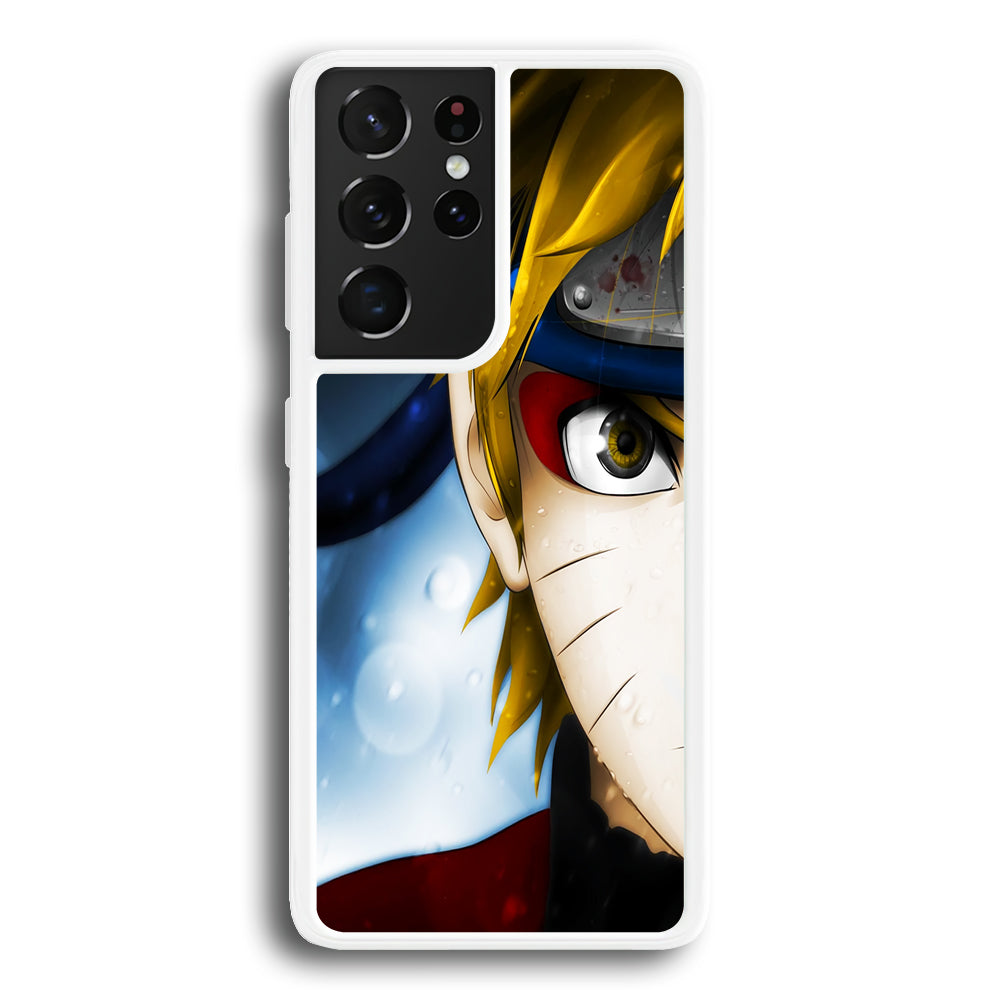 Naruto Half Face Samsung Galaxy S21 Ultra Case-Phone Case-Rubber White (2D Case)-Altracase