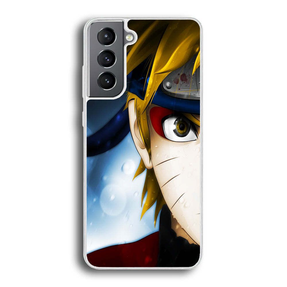 Naruto Half Face Samsung Galaxy S23 Plus Case-Phone Case-Rubber White (2D Case)-Altracase