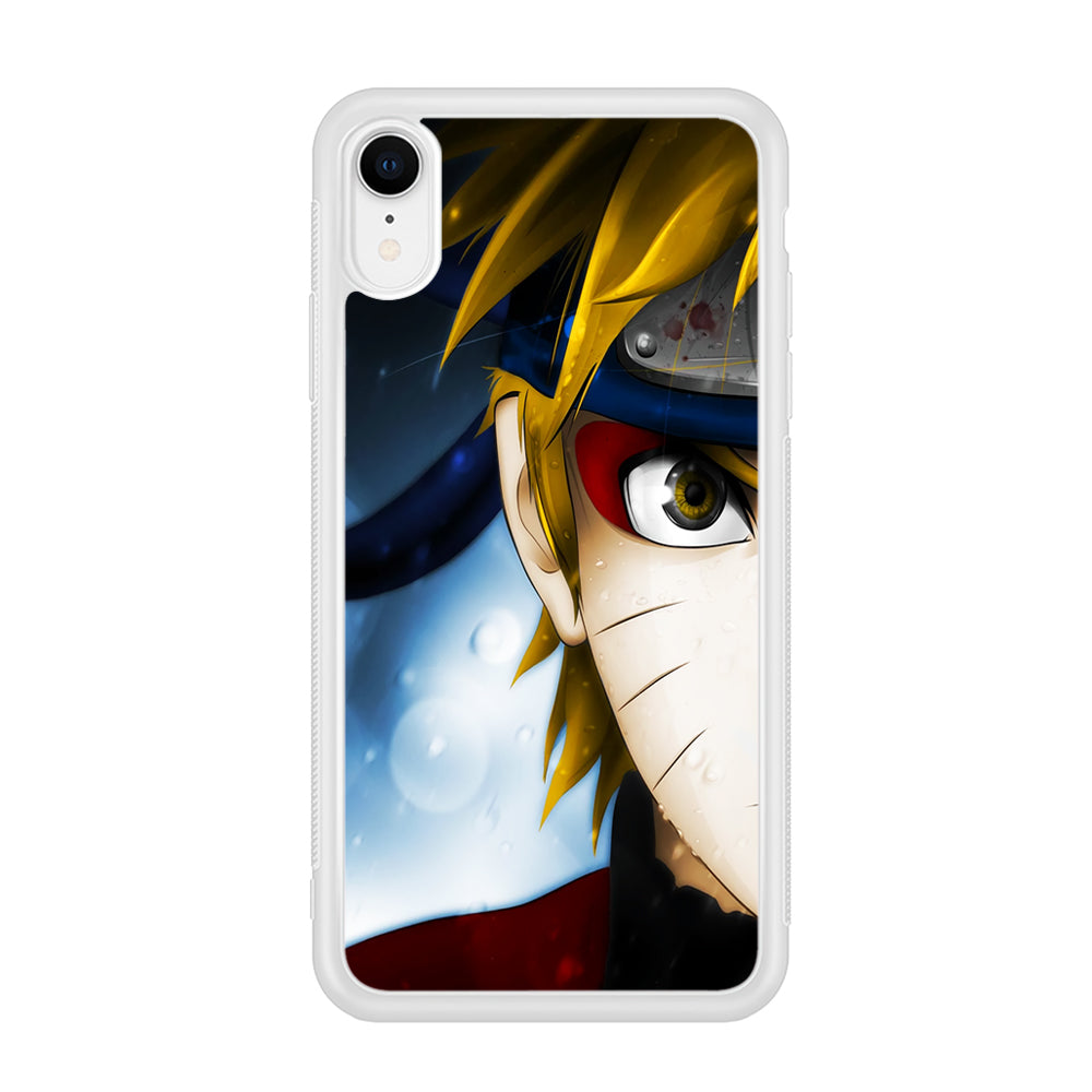 Naruto Half Face iPhone XR Case-Phone Case-Rubber White (2D Case)-Altracase
