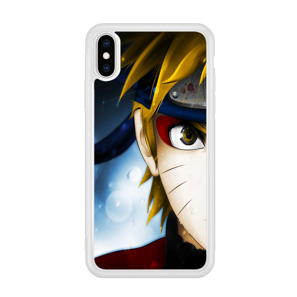 Naruto Half Face iPhone X Case-Phone Case-Rubber White (2D Case)-Altracase