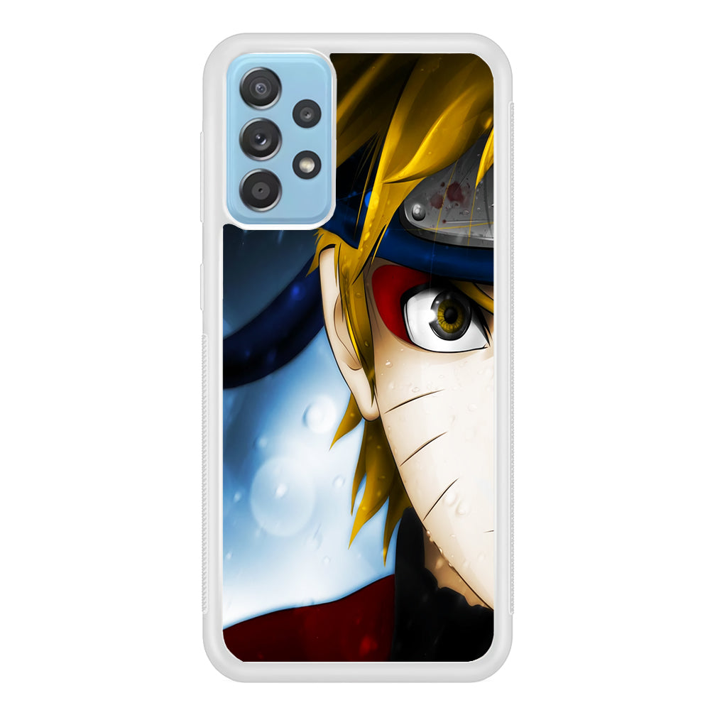 Naruto Half Face Samsung Galaxy A72 Case-Phone Case-Rubber White (2D Case)-Altracase