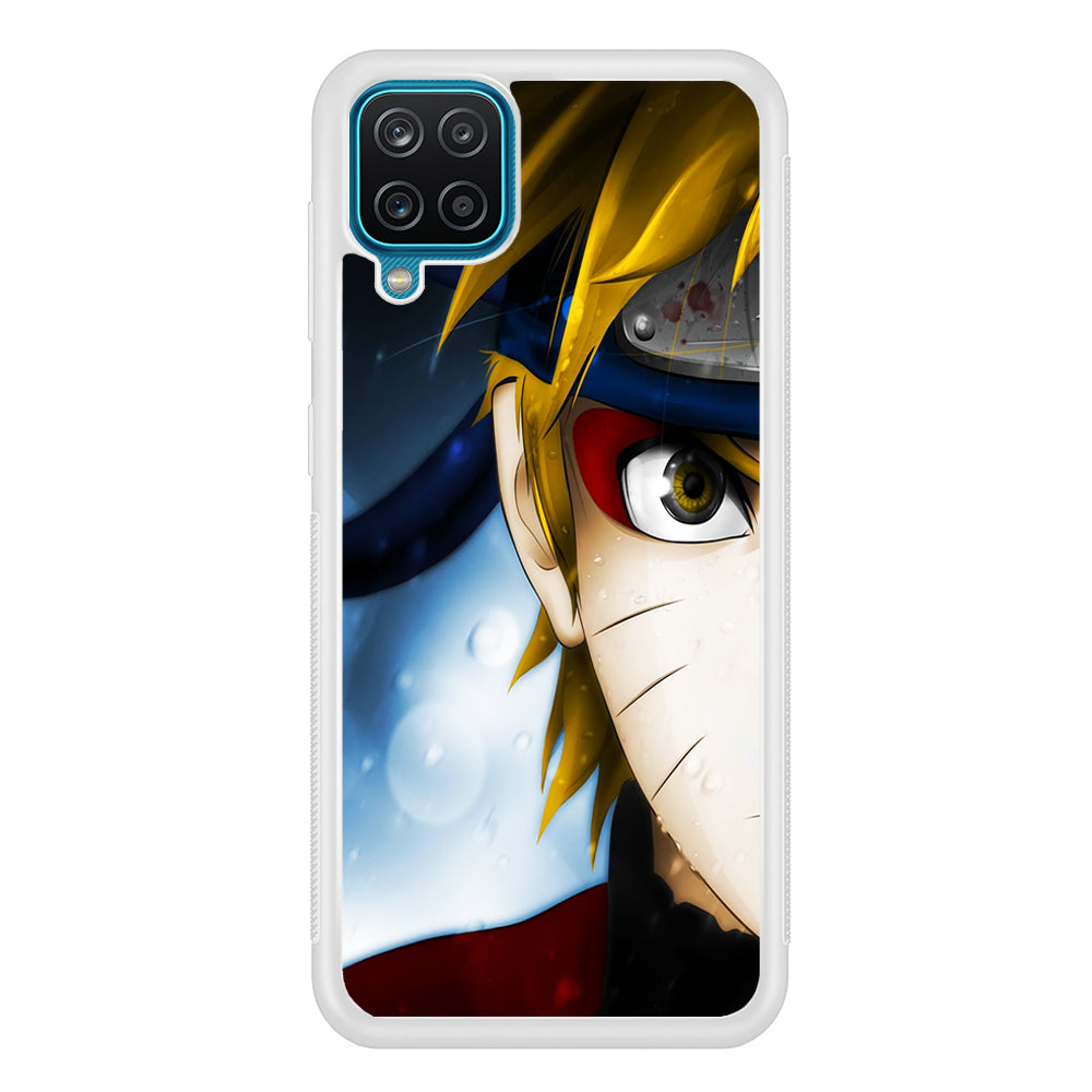 Naruto Half Face Samsung Galaxy A12 Case-Phone Case-Rubber White (2D Case)-Altracase