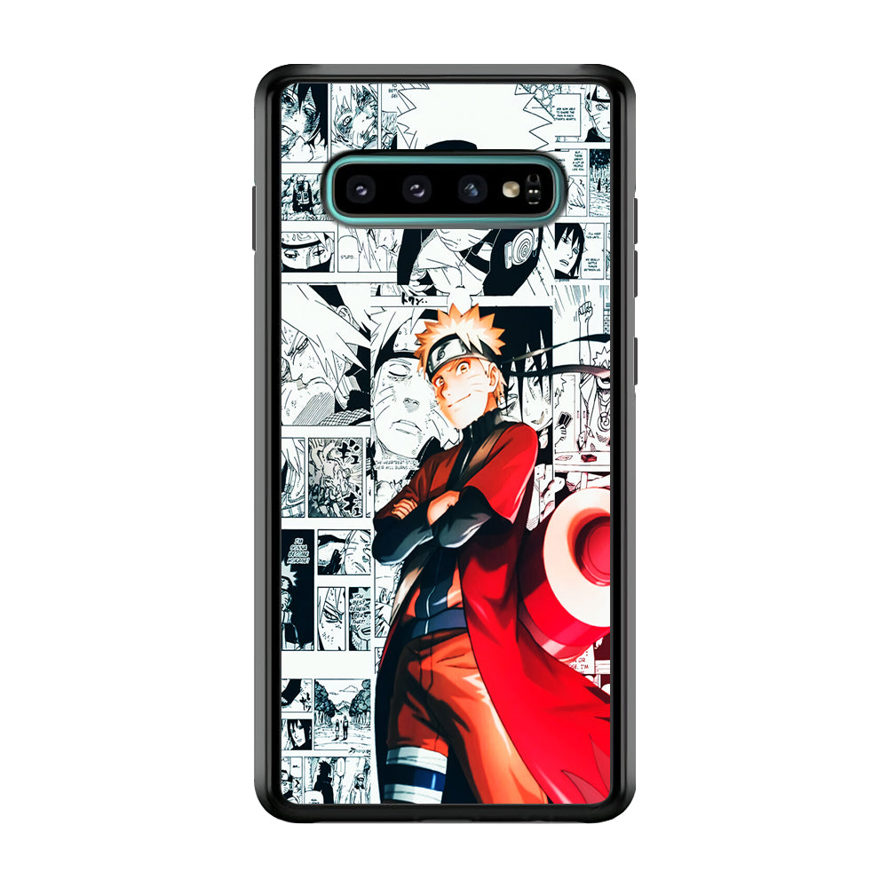 Naruto Hokage Comic Samsung Galaxy S10 Case-Phone Case-Rubber Black (2D Case)-Altracase