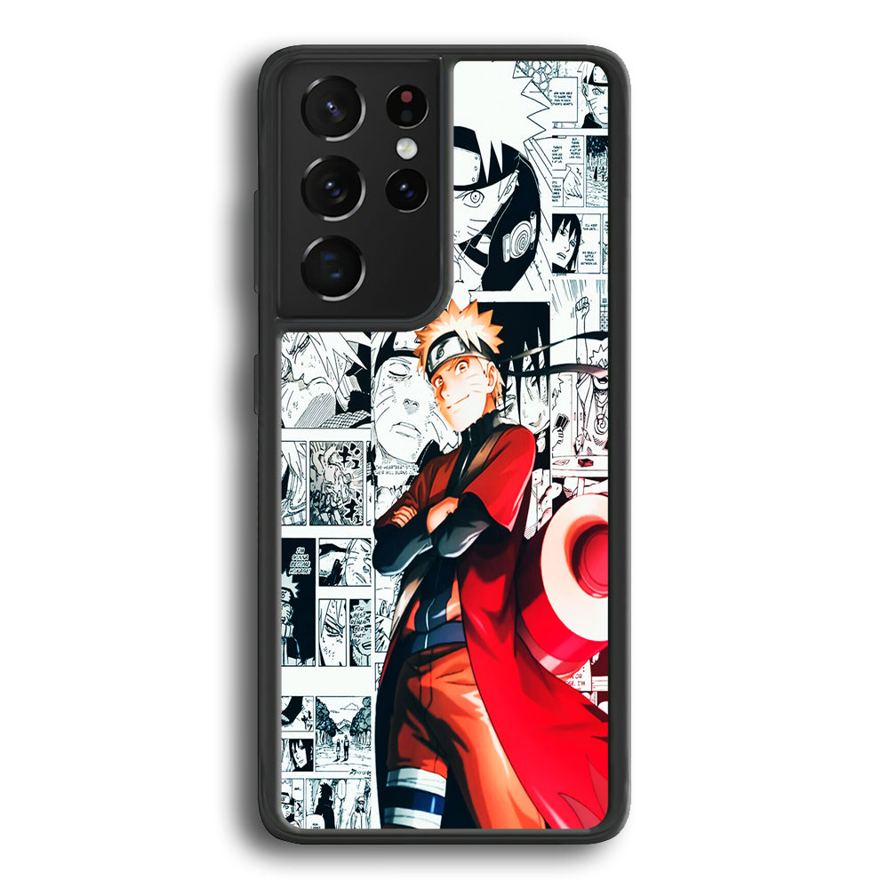 Naruto Hokage Comic Samsung Galaxy S25 Ultra Case-Phone Case-Rubber Black (2D Case)-Altracase