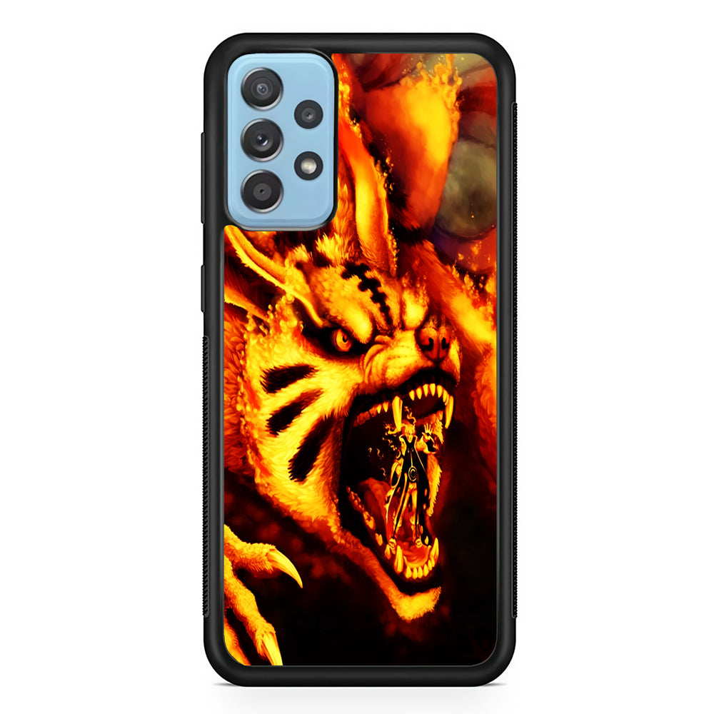 Naruto Nine Tailed Demon Fox Samsung Galaxy A72 Case-Phone Case-Rubber Black (2D Case)-Altracase