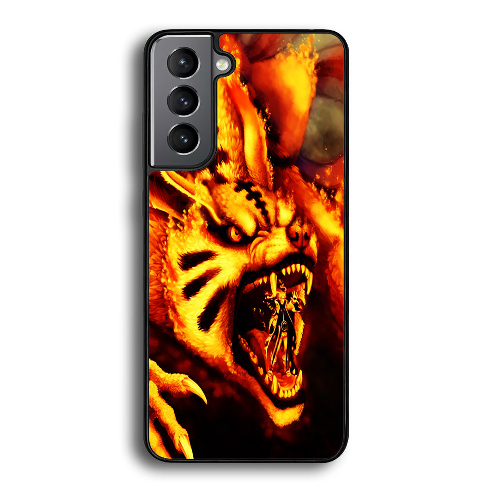 Naruto Nine Tailed Demon Fox Samsung Galaxy S22 Case-Phone Case-Rubber Black (2D Case)-Altracase