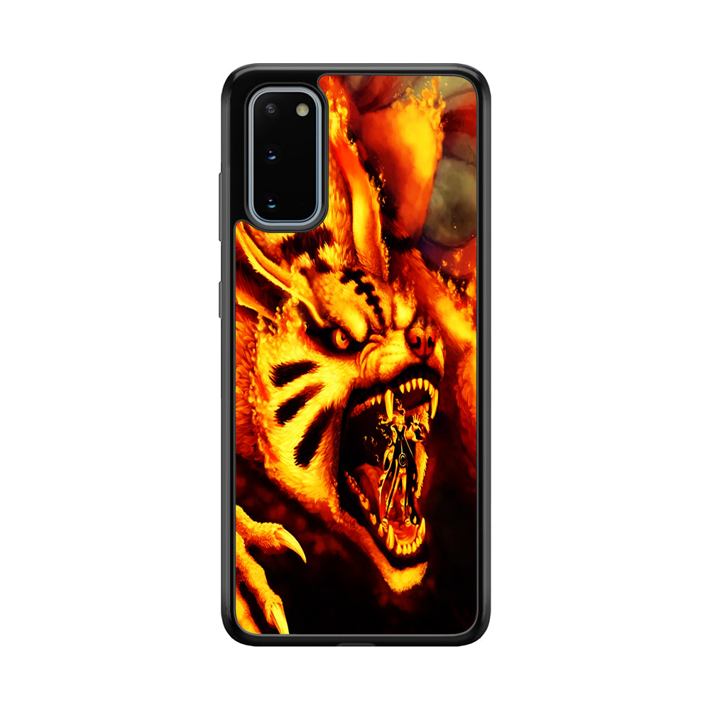 Naruto Nine Tailed Demon Fox Samsung Galaxy S20 Case-Phone Case-Rubber Black (2D Case)-Altracase