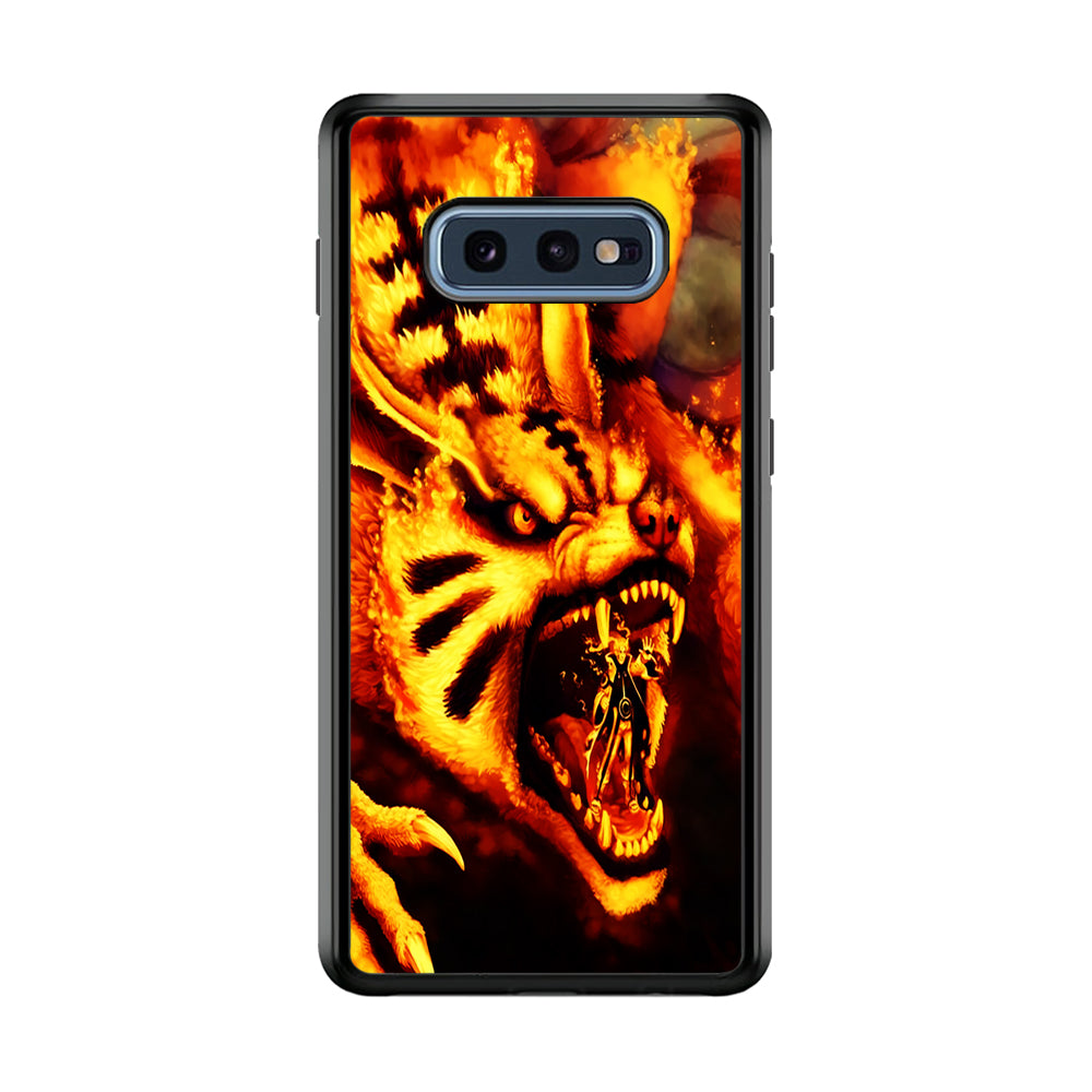 Naruto Nine Tailed Demon Fox Samsung Galaxy S10E Case-Phone Case-Rubber Black (2D Case)-Altracase