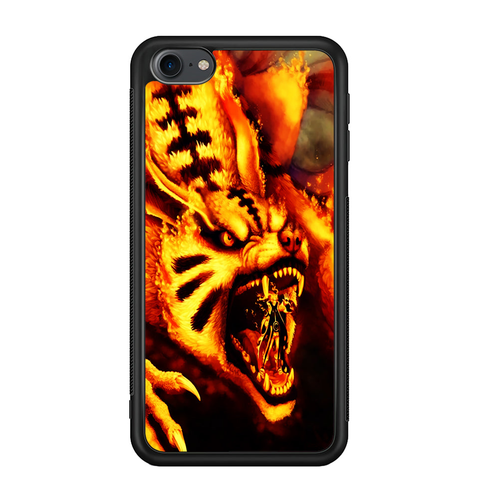 Naruto Nine Tailed Demon Fox iPod Touch 6 Case-Phone Case-Rubber White (2D Case)-Altracase