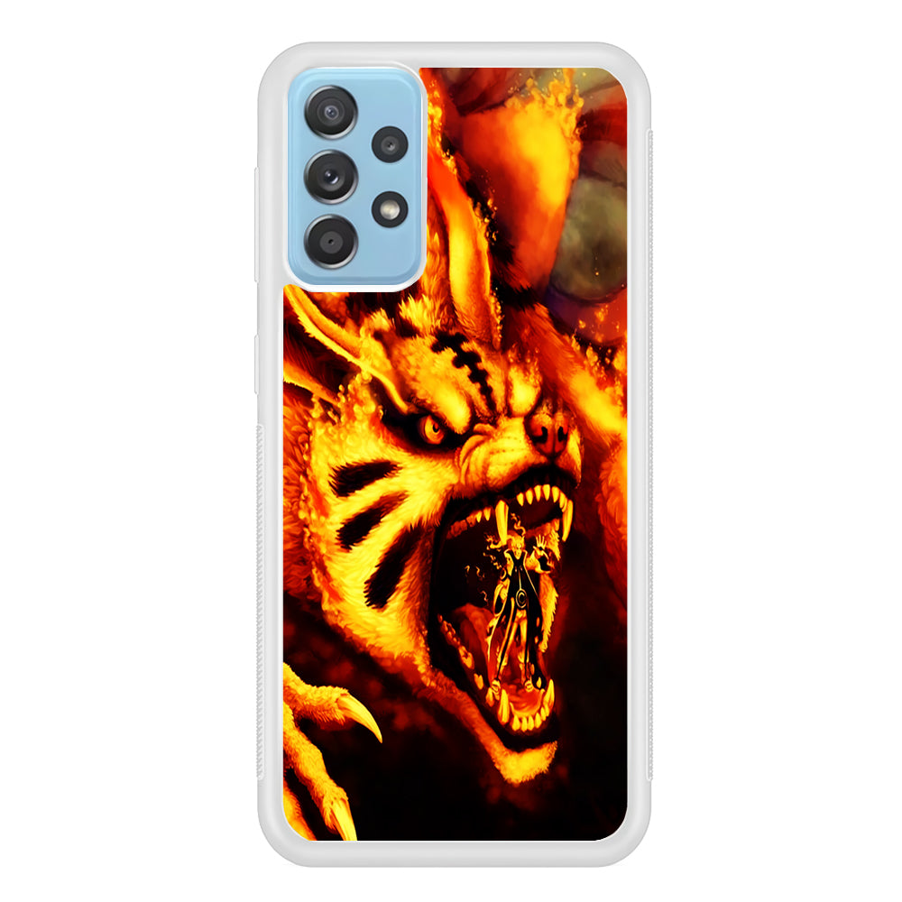 Naruto Nine Tailed Demon Fox Samsung Galaxy A72 Case-Phone Case-Rubber White (2D Case)-Altracase