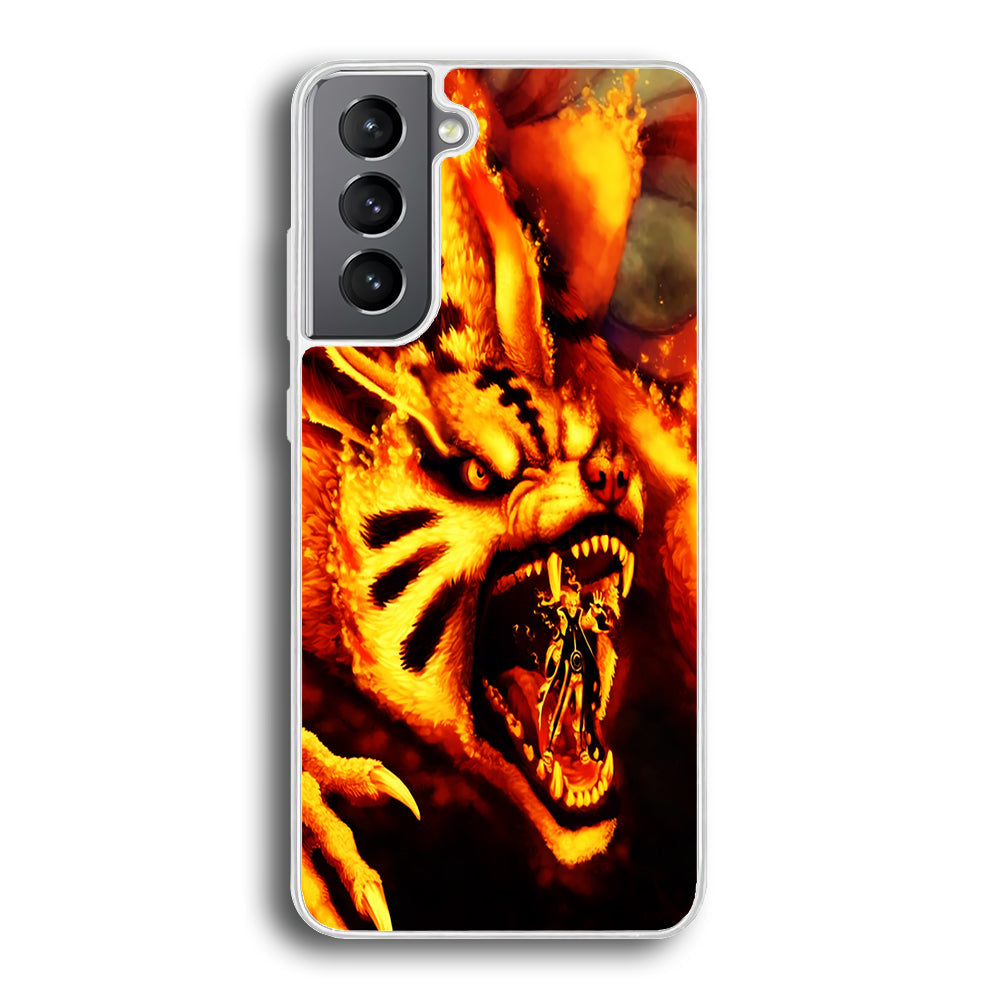 Naruto Nine Tailed Demon Fox Samsung Galaxy S23 Plus Case-Phone Case-Rubber White (2D Case)-Altracase