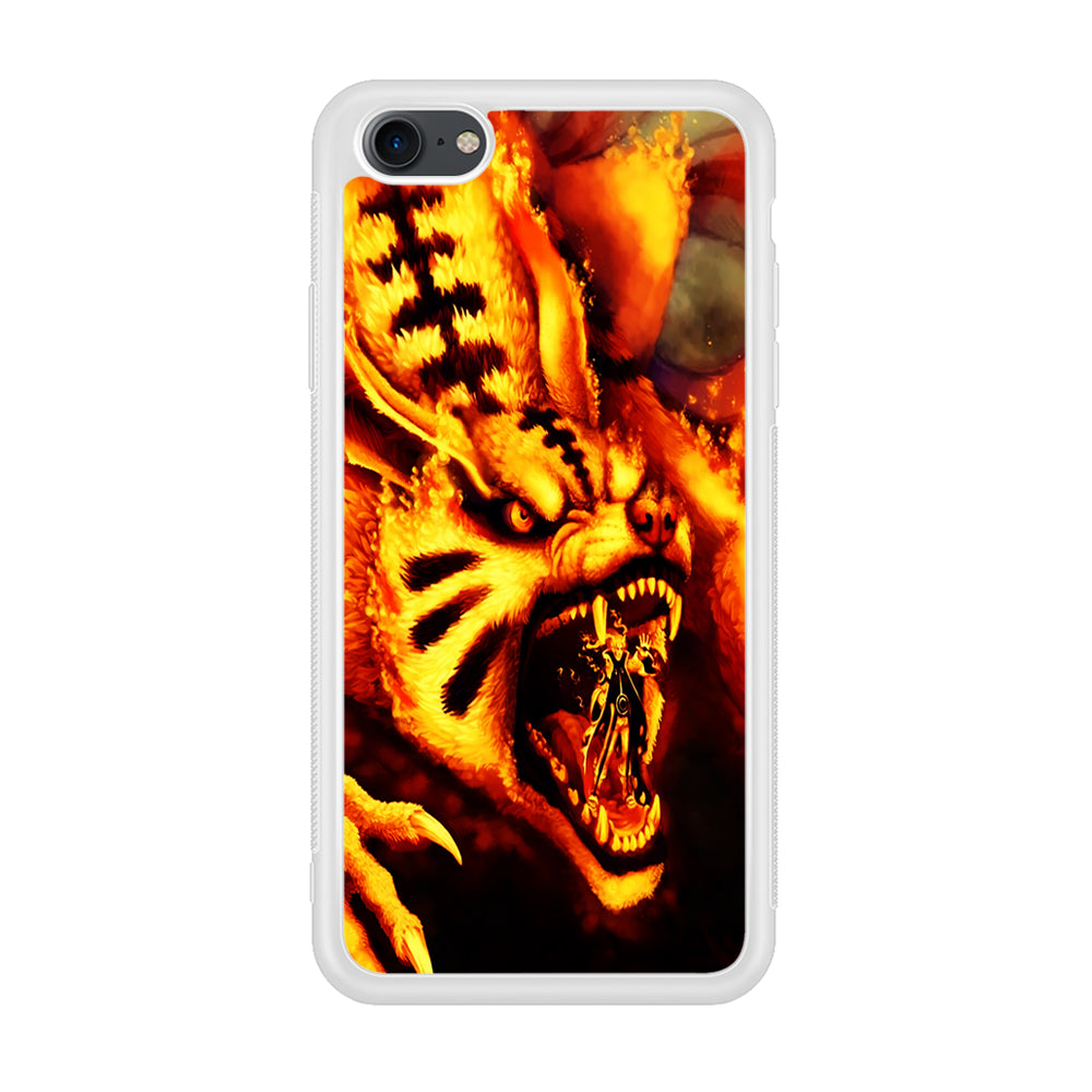 Naruto Nine Tailed Demon Fox iPhone SE 3 2022 Case-Phone Case-Rubber White (2D Case)-Altracase