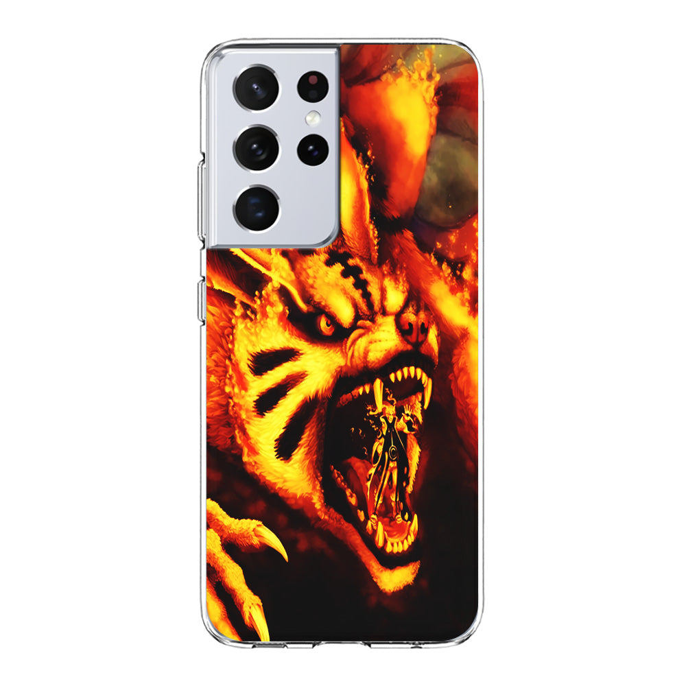 Naruto Nine Tailed Demon Fox Samsung Galaxy S21 Ultra Case-Phone Case-Clear Soft Case-Altracase