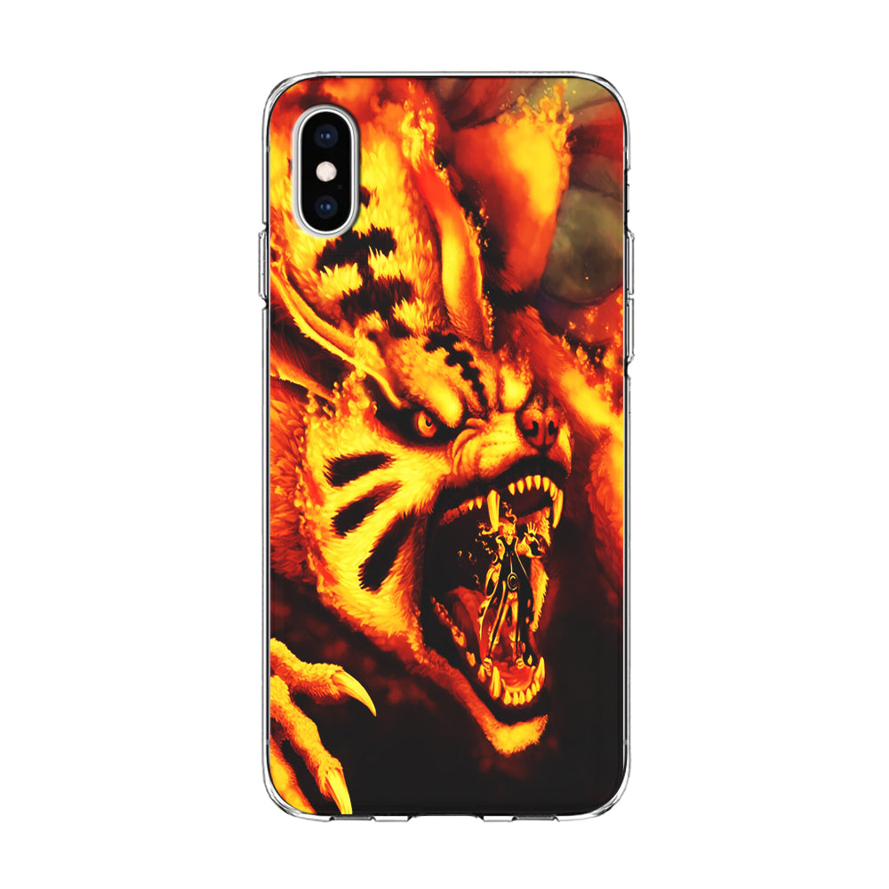 Naruto Nine Tailed Demon Fox iPhone Xs Case-Phone Case-Clear Soft Case-Altracase
