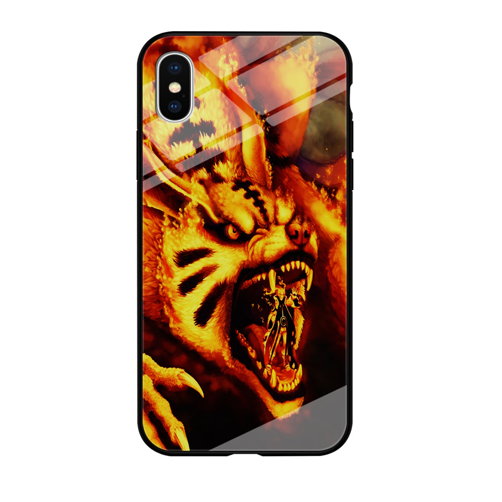 Naruto Nine Tailed Demon Fox iPhone Xs Case-Phone Case-Tempered Glass Case-Altracase