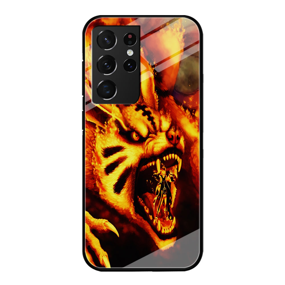 Naruto Nine Tailed Demon Fox Samsung Galaxy S22 Ultra Case-Phone Case-Tempered Glass Case-Altracase