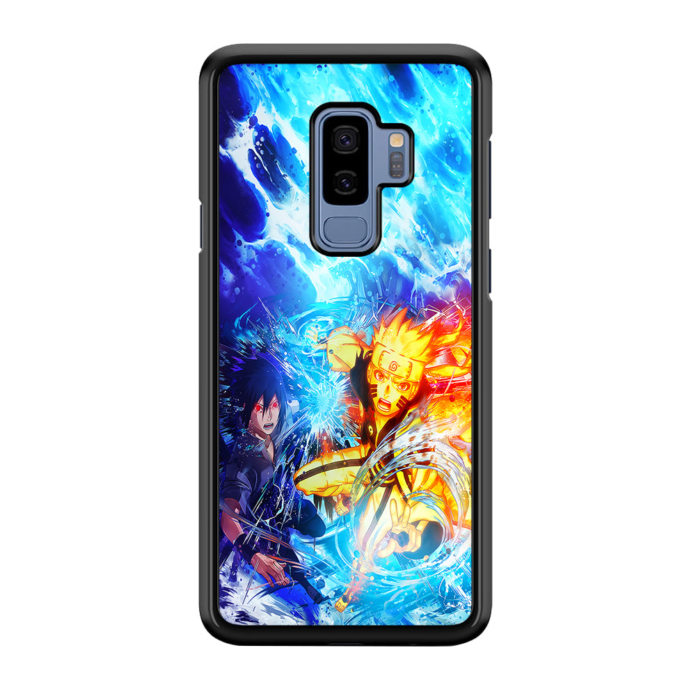 Naruto Sasuke Together Samsung Galaxy S9 Plus Case-Phone Case-Rubber Black (2D Case)-Altracase