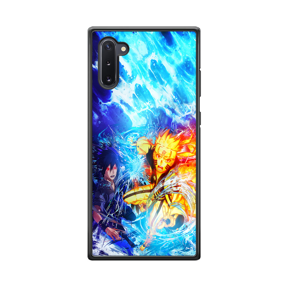 Naruto Sasuke Together Samsung Galaxy Note 10 Case-Phone Case-Rubber Black (2D Case)-Altracase
