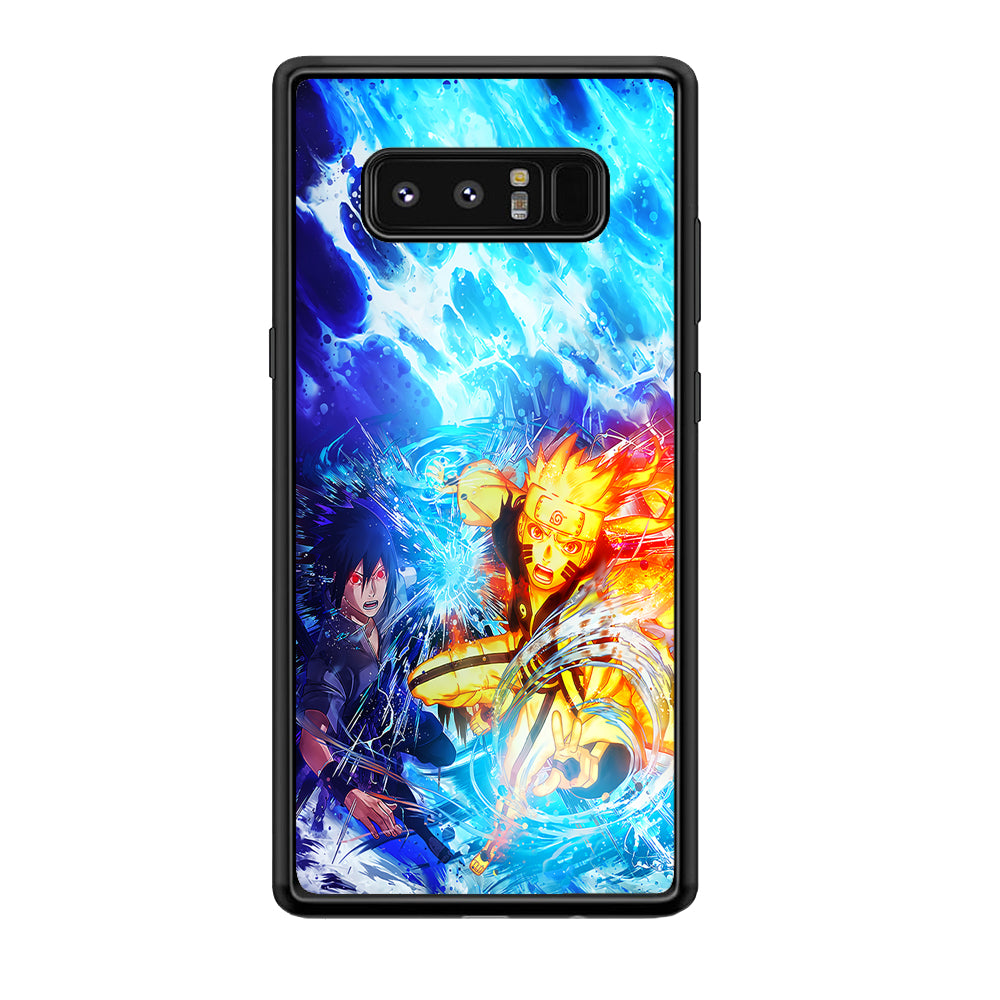 Naruto Sasuke Together Samsung Galaxy Note 8 Case-Phone Case-Rubber Black (2D Case)-Altracase