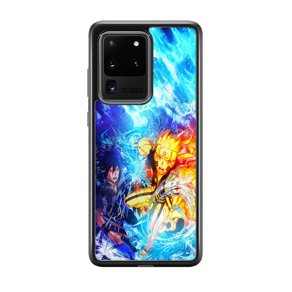 Naruto Sasuke Together Samsung Galaxy S20 Ultra Case-Phone Case-Rubber Black (2D Case)-Altracase