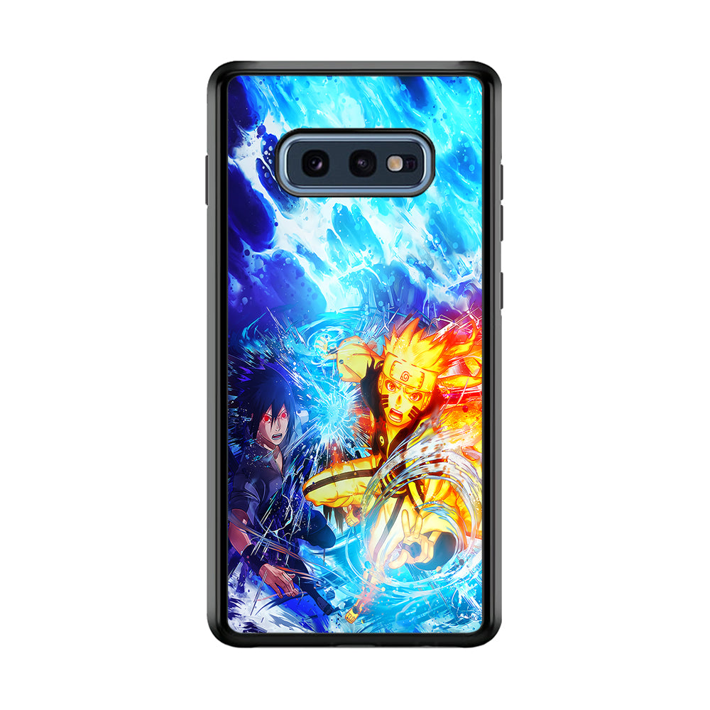 Naruto Sasuke Together Samsung Galaxy S10E Case-Phone Case-Rubber Black (2D Case)-Altracase
