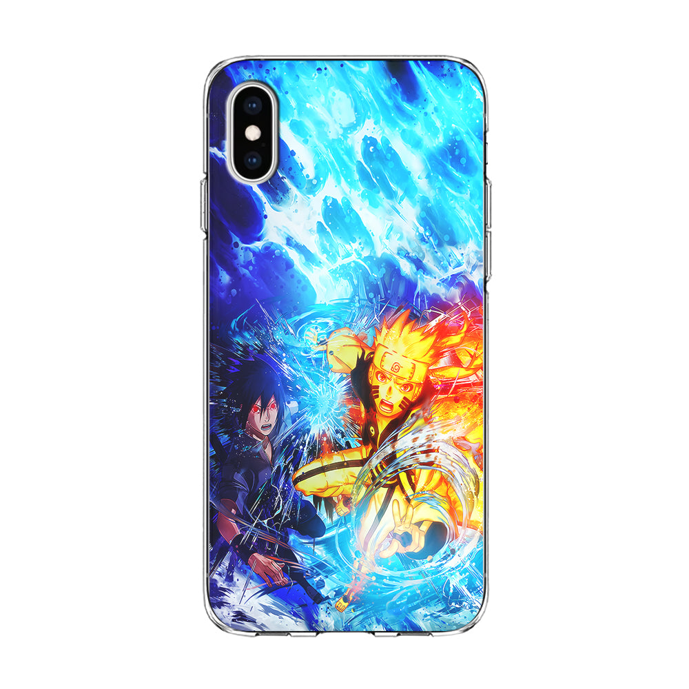 Naruto Sasuke Together iPhone X Case-Phone Case-Clear Soft Case-Altracase
