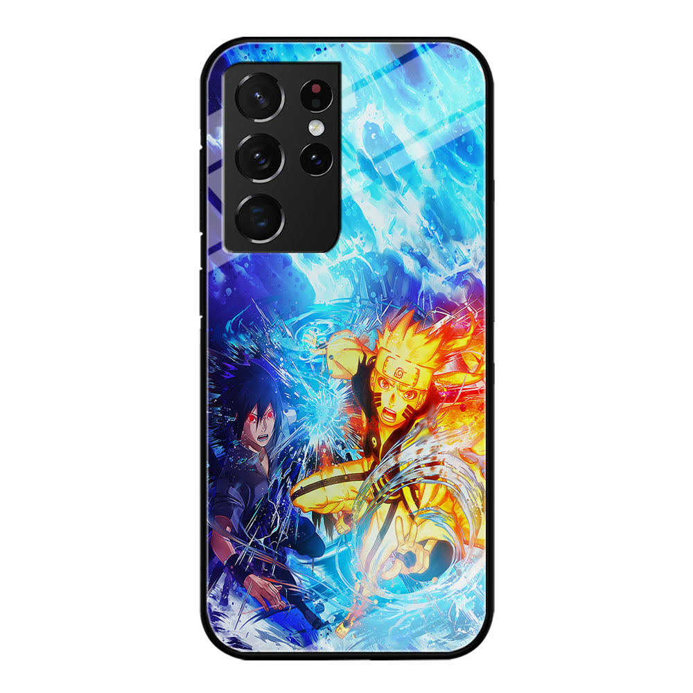 Naruto Sasuke Together Samsung Galaxy S24 Ultra Case-Phone Case-Tempered Glass Case-Altracase