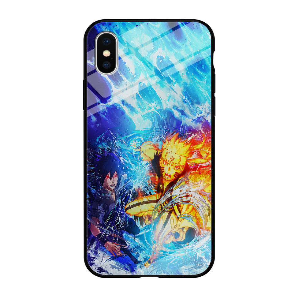 Naruto Sasuke Together iPhone Xs Case-Phone Case-Tempered Glass Case-Altracase