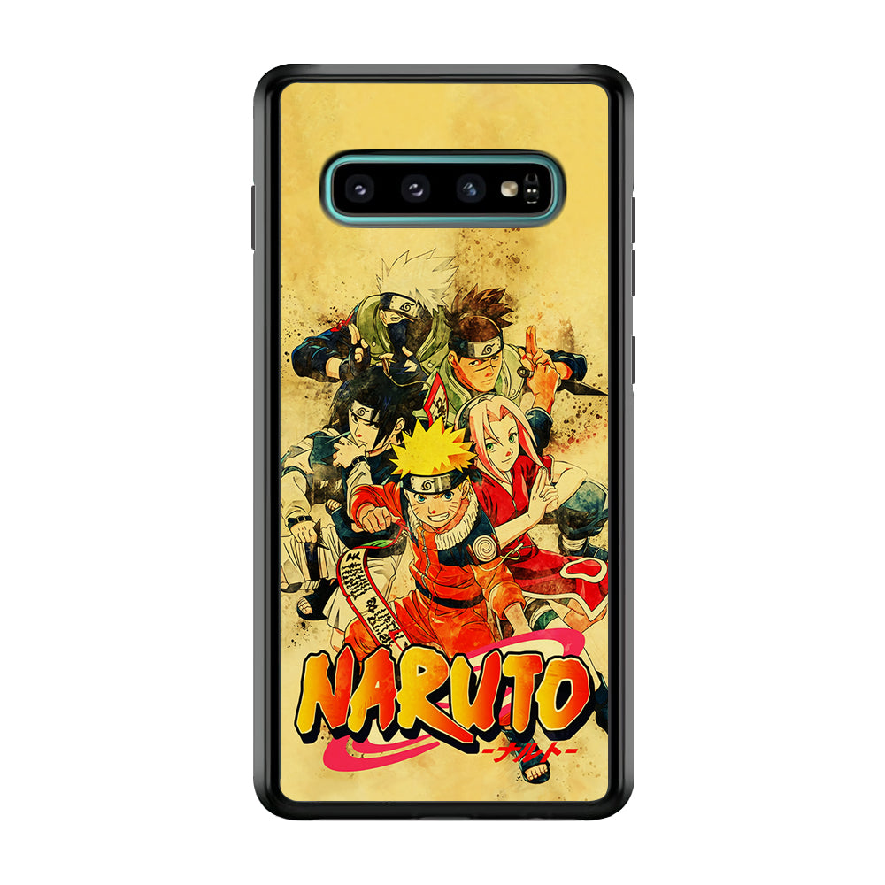 Naruto Shippuden Vintage Samsung Galaxy S10 Case-Phone Case-Rubber Black (2D Case)-Altracase