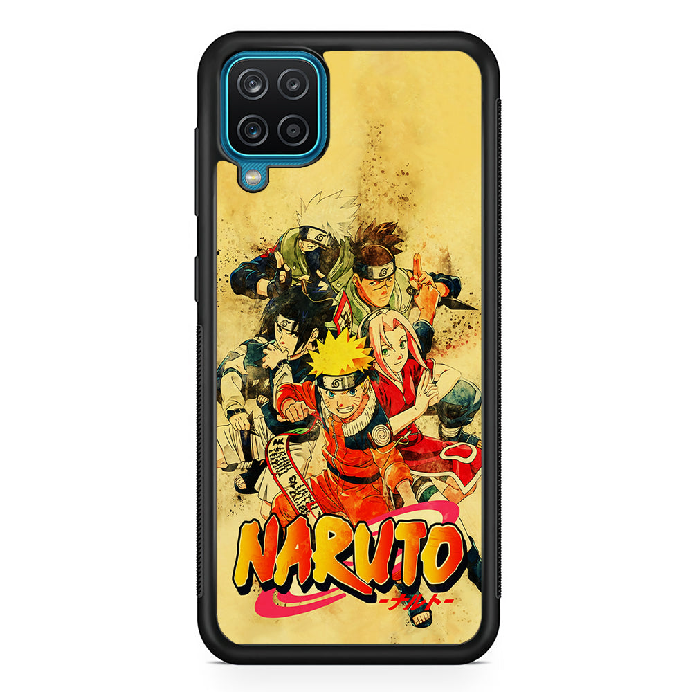 Naruto Shippuden Vintage Samsung Galaxy A12 Case-Phone Case-Rubber Black (2D Case)-Altracase
