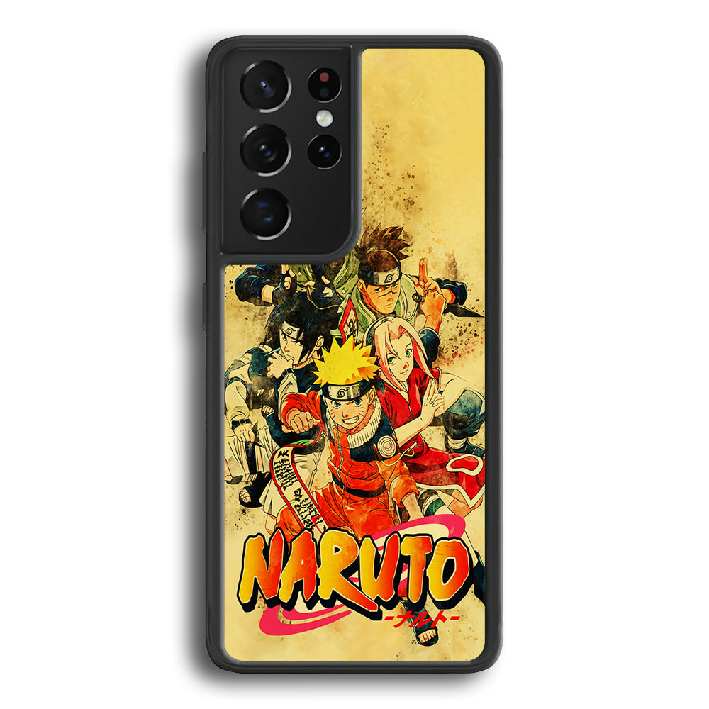 Naruto Shippuden Vintage Samsung Galaxy S25 Ultra Case-Phone Case-Rubber Black (2D Case)-Altracase