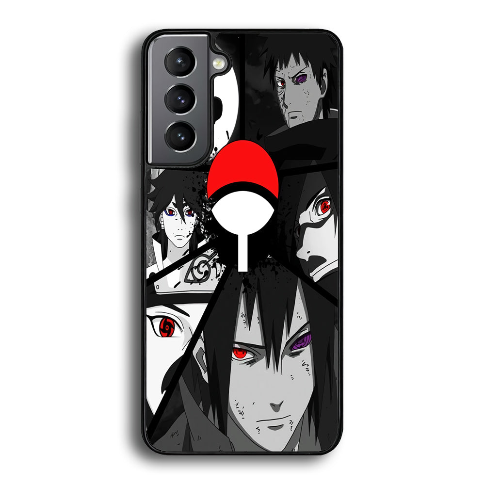 Naruto Uchiha Clan Samsung Galaxy S24 Plus Case-Phone Case-Rubber Black (2D Case)-Altracase