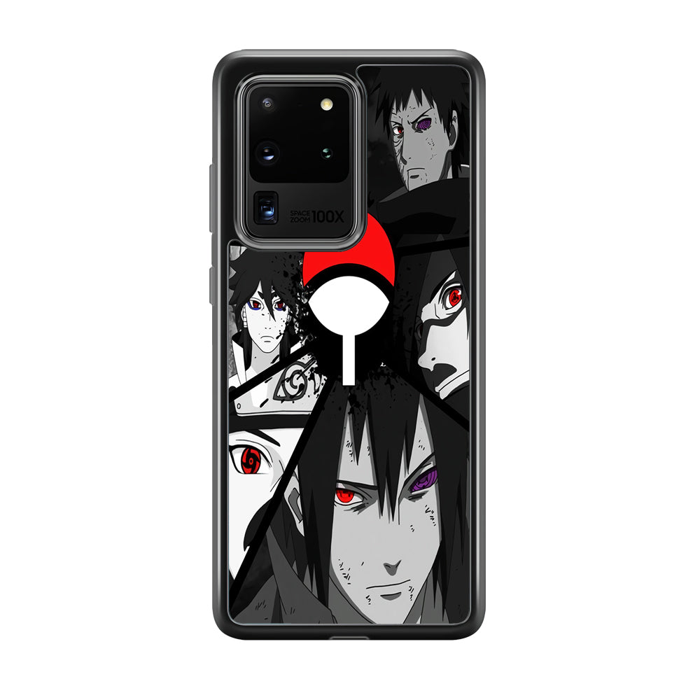 Naruto Uchiha Clan Samsung Galaxy S20 Ultra Case-Phone Case-Rubber Black (2D Case)-Altracase