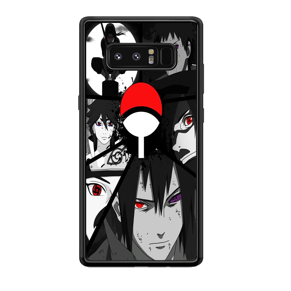 Naruto Uchiha Clan Samsung Galaxy Note 8 Case-Phone Case-Rubber Black (2D Case)-Altracase