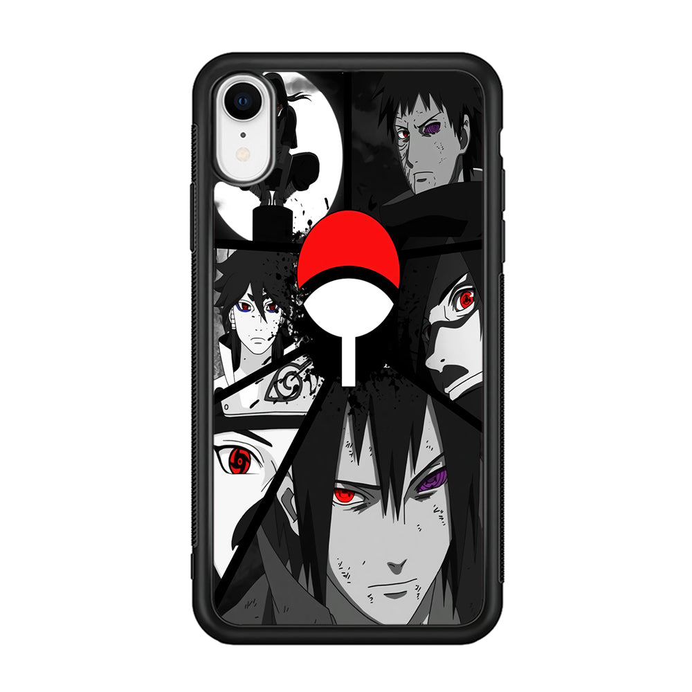 Naruto Uchiha Clan iPhone XR Case-Phone Case-Rubber Black (2D Case)-Altracase