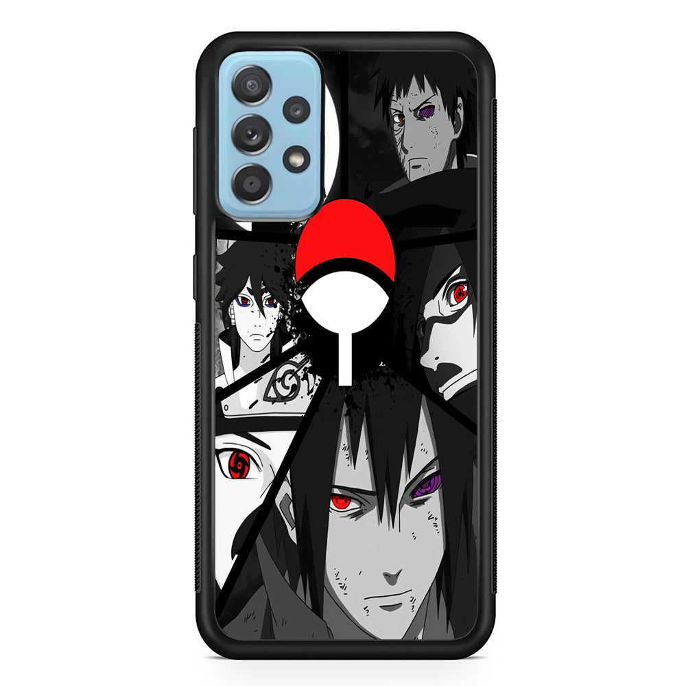 Naruto Uchiha Clan Samsung Galaxy A72 Case-Phone Case-Rubber Black (2D Case)-Altracase